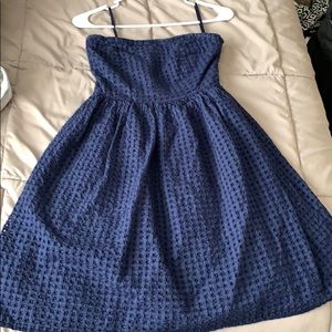 Blue strapless dress
